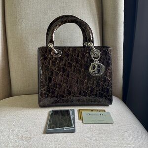 Christian Dior Brown Diorissimo Monogram Lady Dior – Medium
